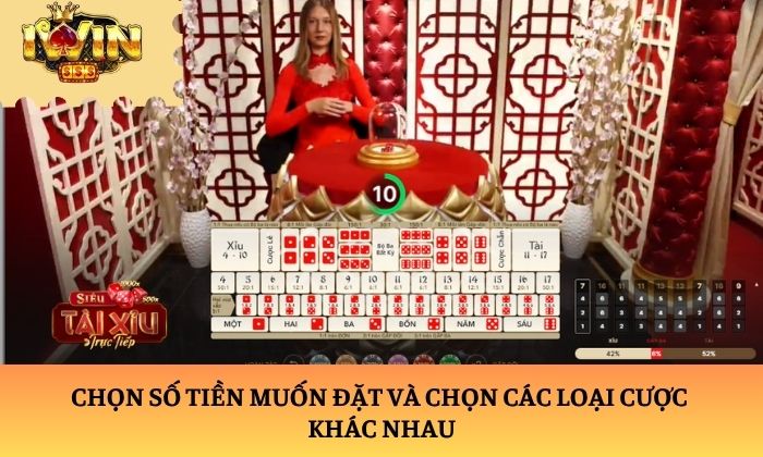 sicbo Chọn số tiền muốn đặt và chọn các loại cược khác nhau